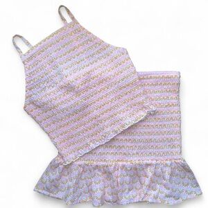 Kids Floral Matching Set - Pink and White